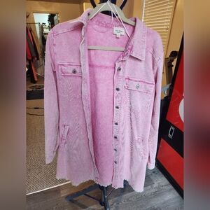 Women's Pink Cordoroy Boutique Jacket NWOT Size Large